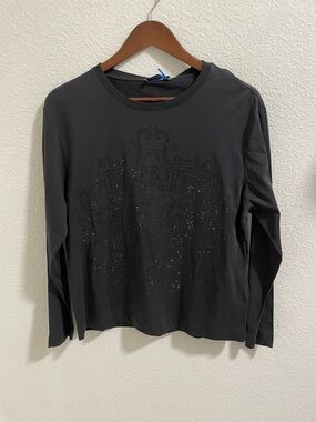 Versace Jeans Black Long Sleeve Tee with embellishments NWT